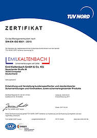 QM Zertifikat als PDF - zertifizierte Scharnierkonstruktion